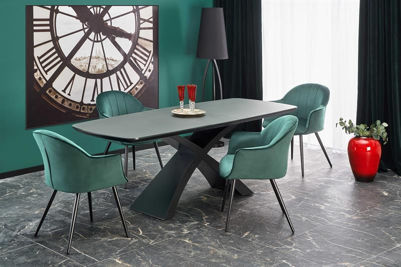 Vestro étkező asztal, sötétszürke-fekete,180-220x89cm"k"