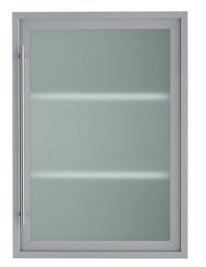 Arvid OMA606 60-as Alumínium színű konyhai felső szekrény matt üveggel