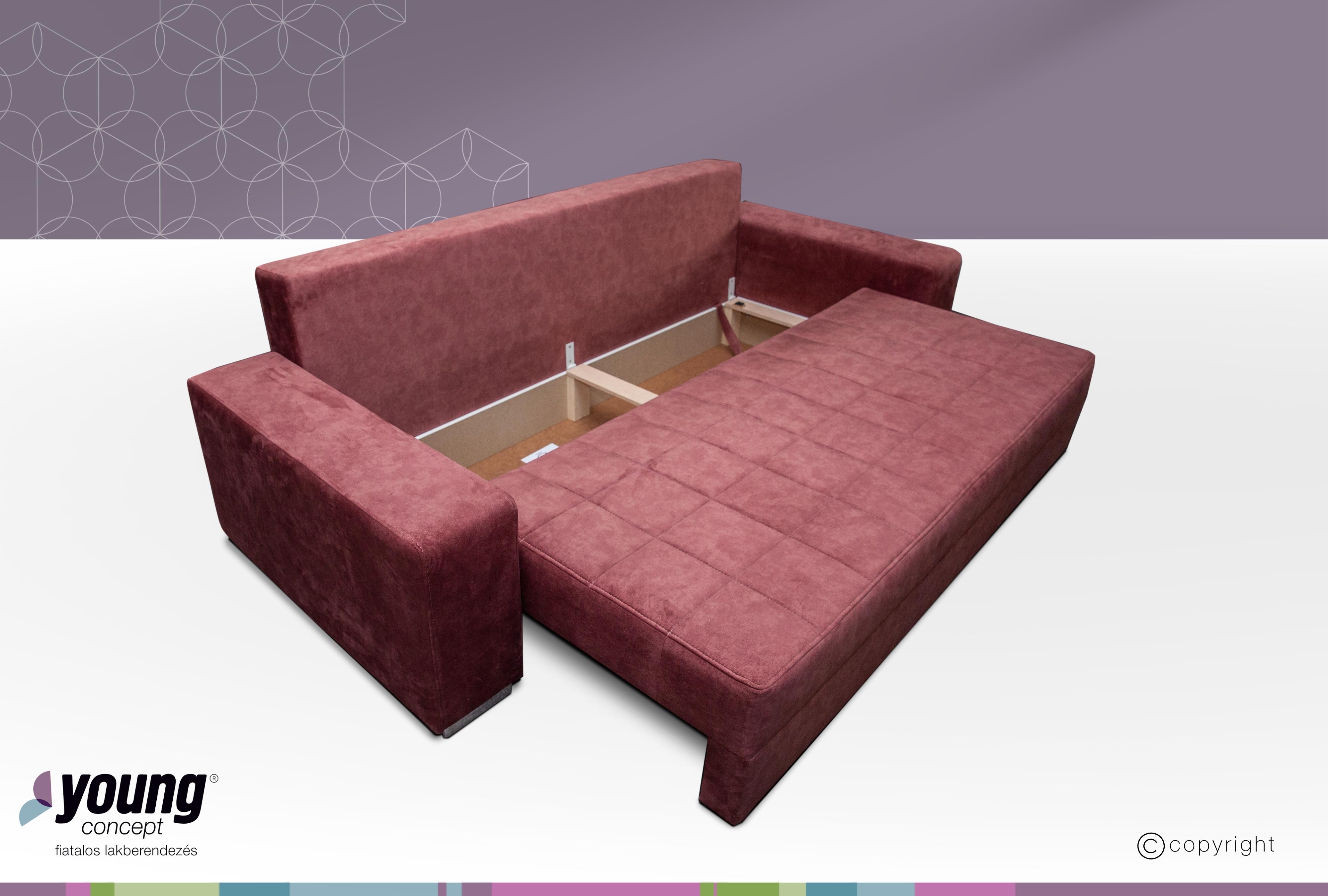 Varia kanapéágy + Fejtámlával, mályva, 250x80x105 cm