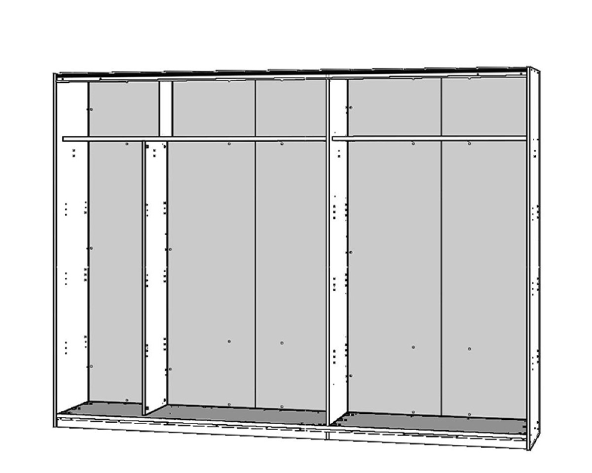 Rosso tolóajtós szekrény,  homoktölgy-fényes fehér, 270cm