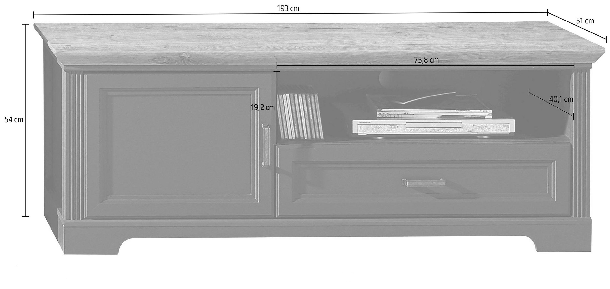 Jillana TV-állvány GH31, Grafit / Artisan tölgy, 143x54x51 cm