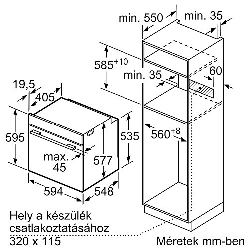 Bosch HBG635BB1 beépíthető sütő