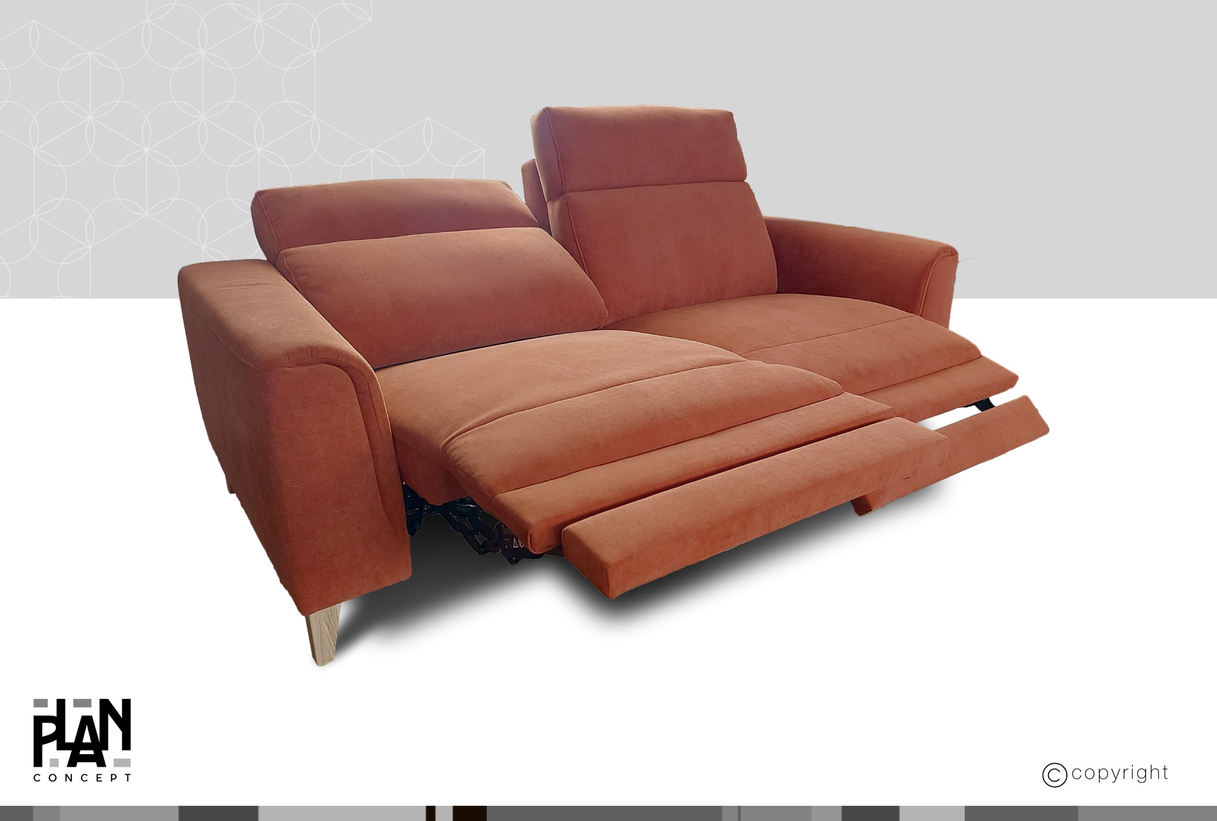 Lieto Sofa motoros relax ülésekkel, tölgy lábbal