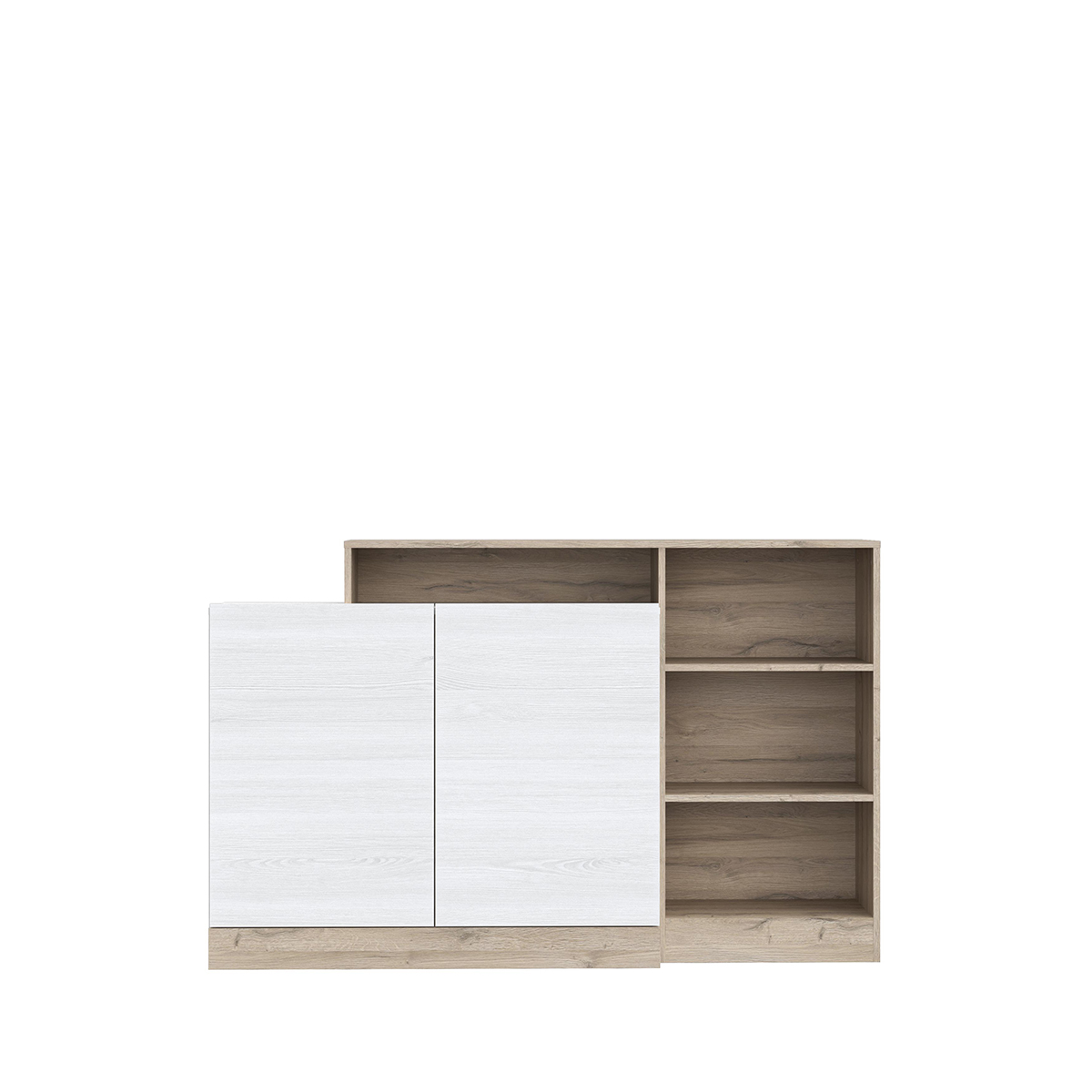 Bodil kombinált komód,150cm, Bianco tölgy-havas tölgy"k"
