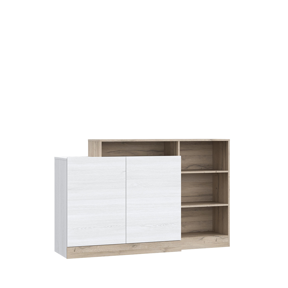 Bodil kombinált komód,150cm, Bianco tölgy-havas tölgy"k"