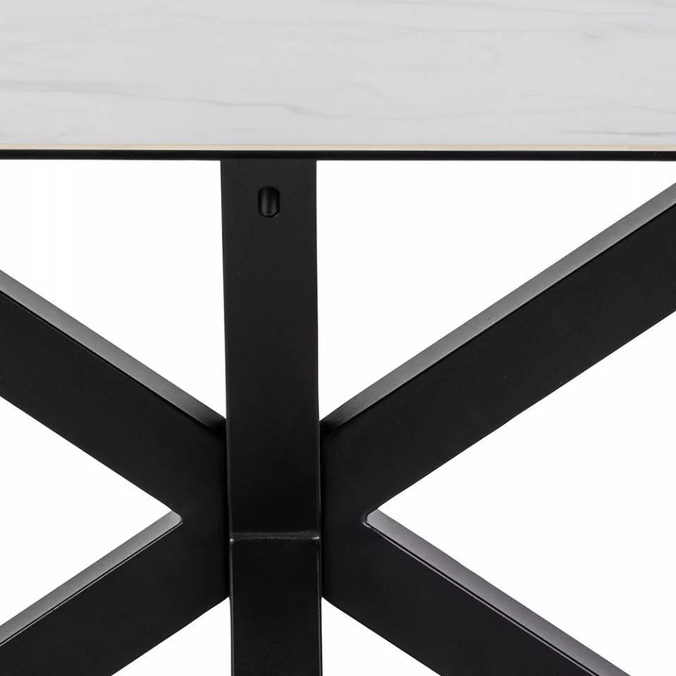 Heaven étkezőasztal, nyitható, kerámialapos, fekete láb, 168/210x90x76 cm