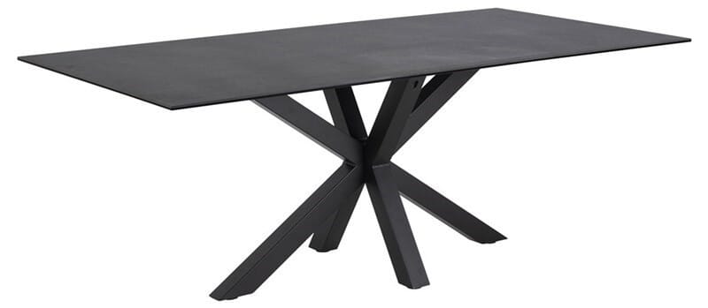 Heaven étkezőasztal, nyitható, kerámialapos, fekete láb, 168/210x90x76 cm