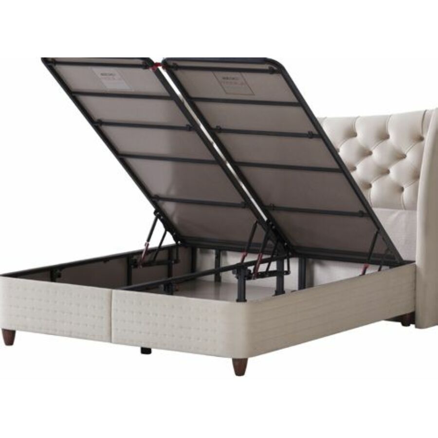 Luxus boxspring ágyszett (ágyneműtartós ágy matraccal),beige, 160*200cm