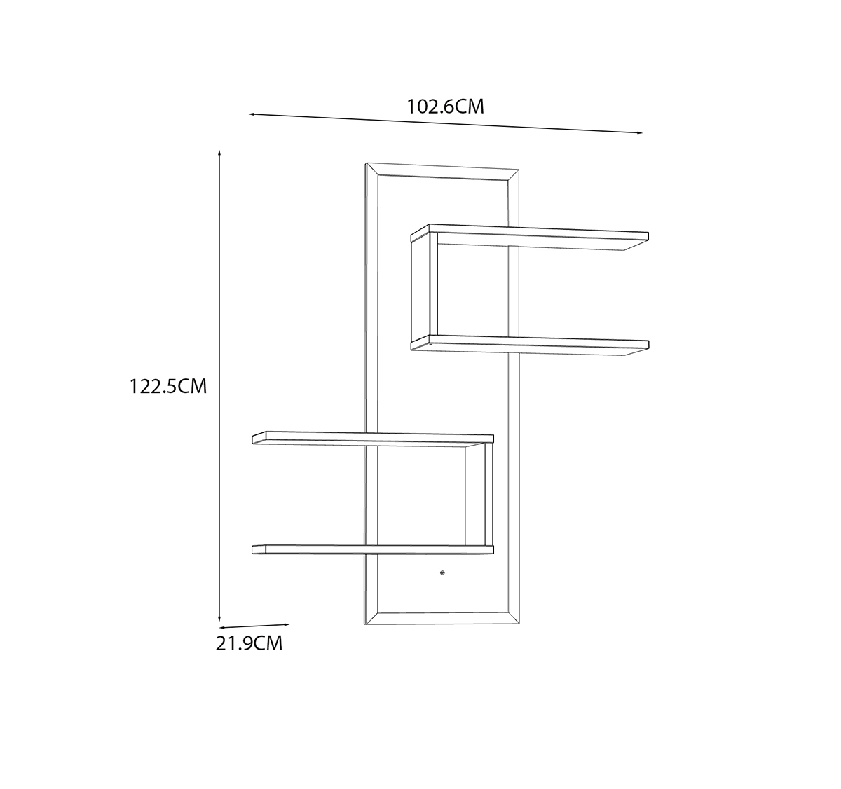 Fontana falipanel, Mauvella tölgy/fekete 102,6x122,5x21,9