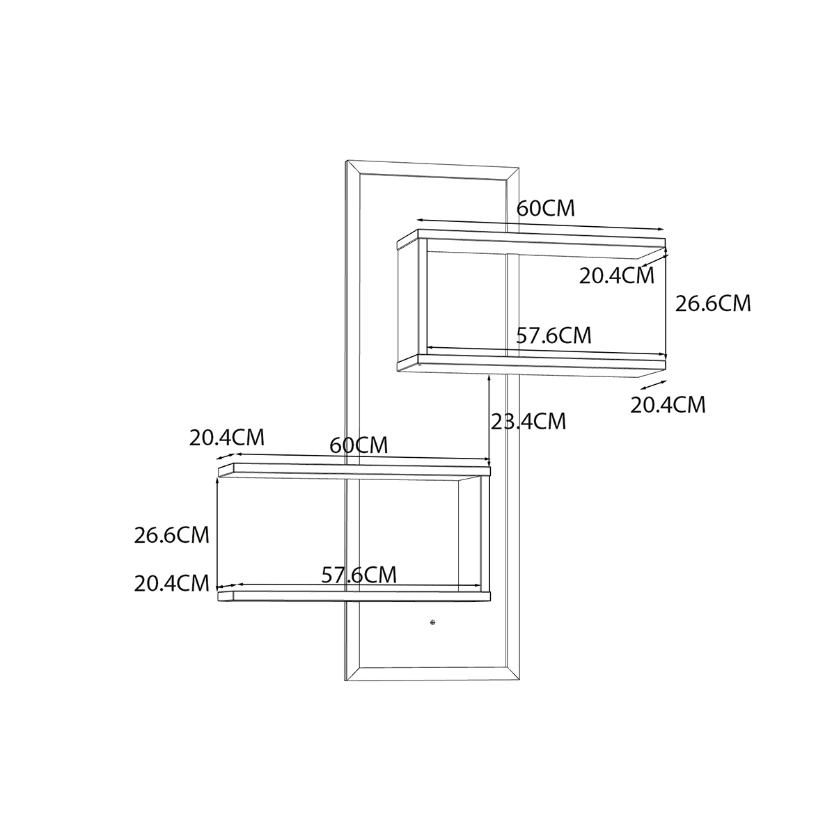 Fontana falipanel, Mauvella tölgy/fekete 102,6x122,5x21,9