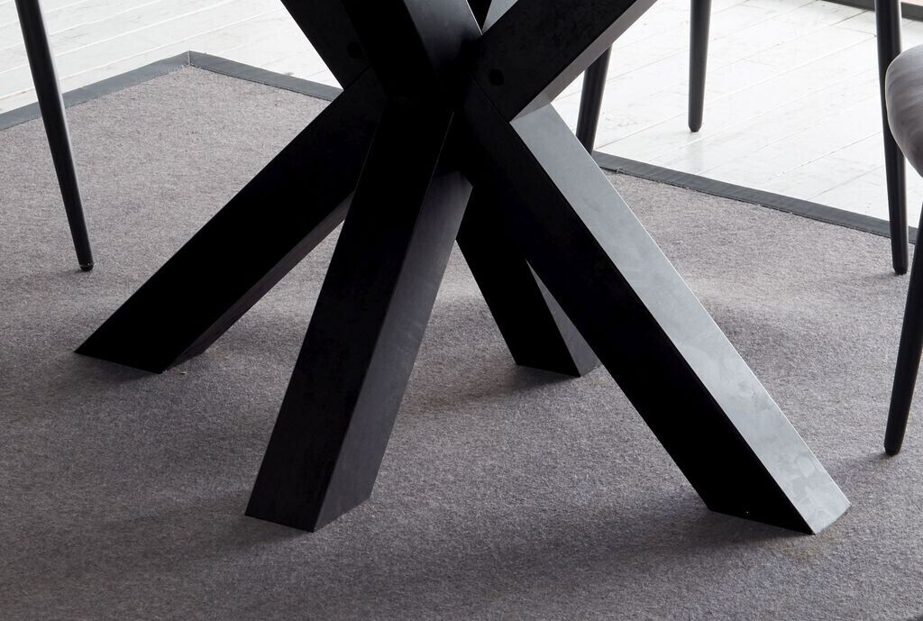 UND bővíthető kör étkezőasztal, Fekete / Fekete, 130-170x78 cm