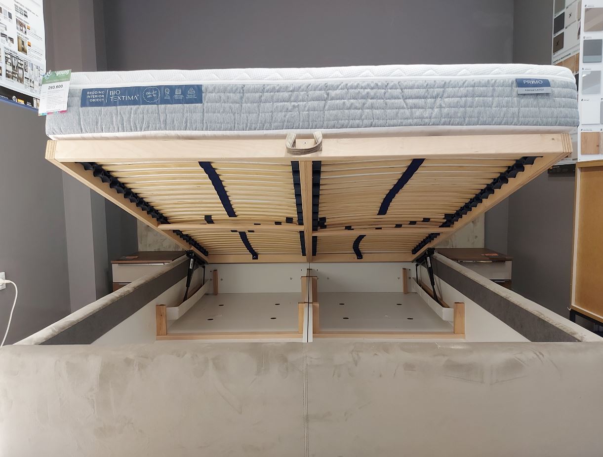 System ágyneműtartós ágy, gázrugós (160x200) Lukas 324 bársonyszövet (2.kat)