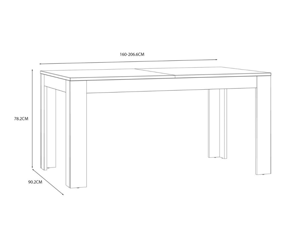Provance étkezőasztal, szürke, 207 x 78 x 90 cm
