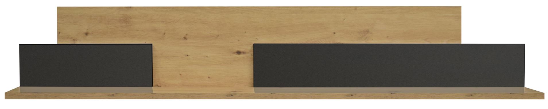 Colombus falipolc, anthracit matt lakk/csomóstölgy, 150x25x17 cm