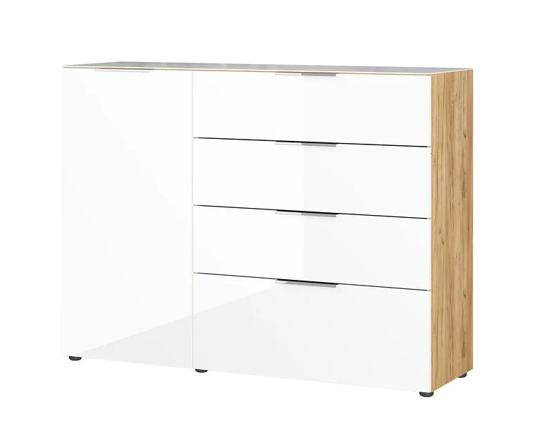 Oakland kombikomód, üveg front, 134x102x42 cm