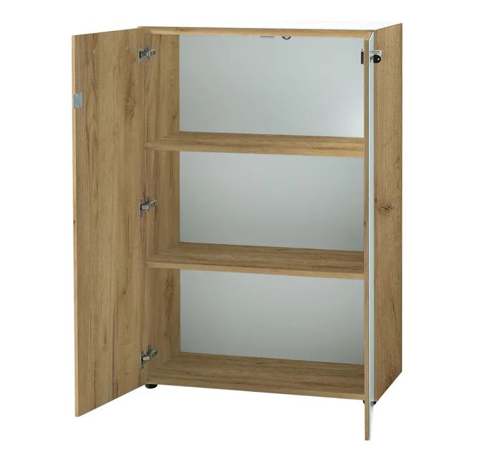 Monteria irattartó szekrény, fehér üveg front 80x120x37cm