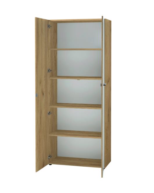 Monteria irattartó szekrény, fehér üveg front 80/196/37cm
