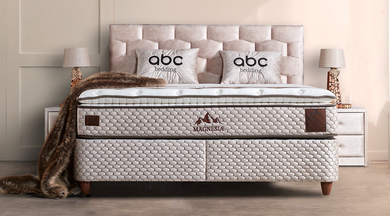 Magnólia boxspring ágyszett (ágyneműtartós ágy matraccal),bézs 200*200cm