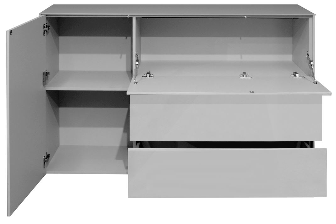 Image komód üveg front,üveg tetőlap 131x89x42cm