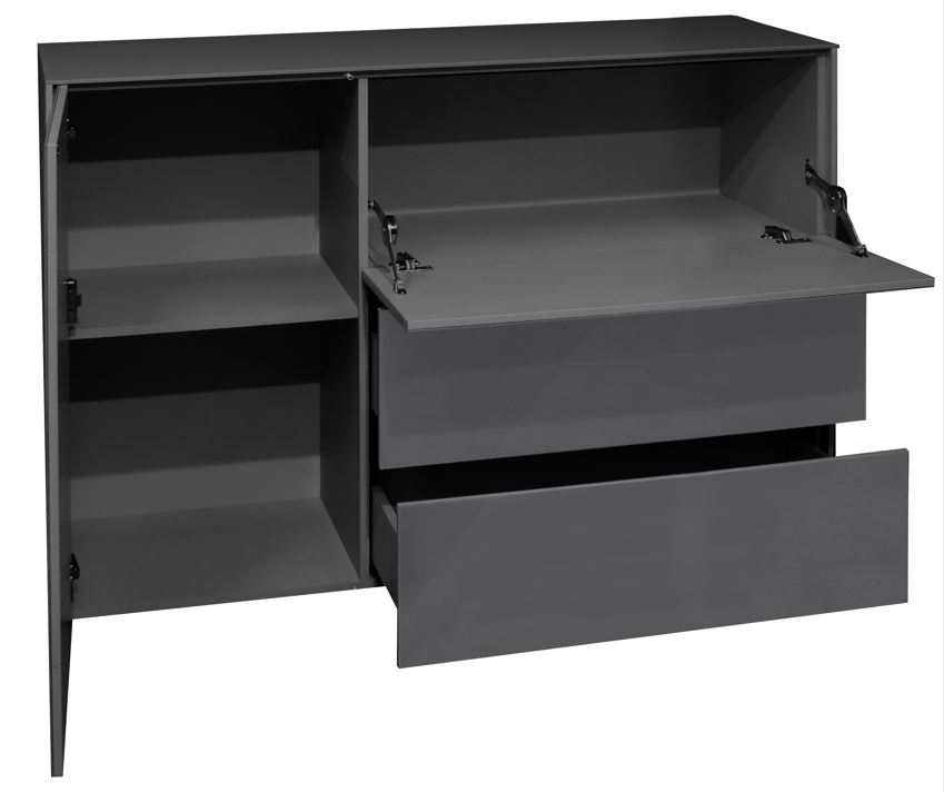Image komód üveg front,üveg tetőlap 131x89x42cm