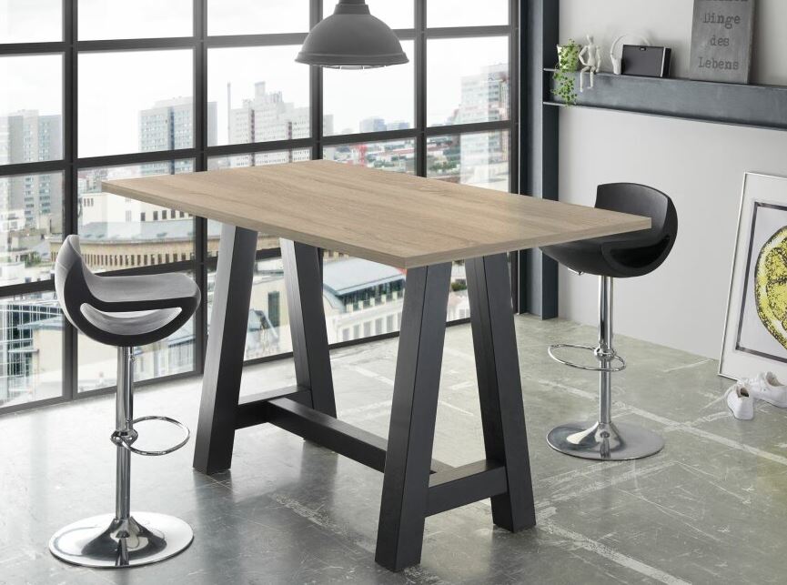Bar-System bárasztal, feketeacél színű A-lábbal, 70x105x120 cm