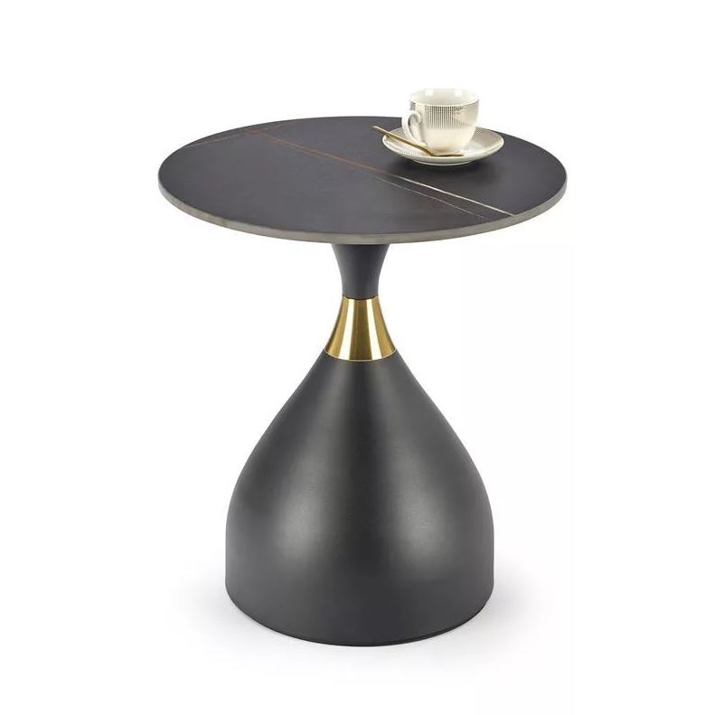 Salita kerek kisasztal,50cm, fekete/arany