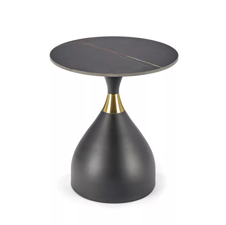 Salita kerek kisasztal,50cm, fekete/arany