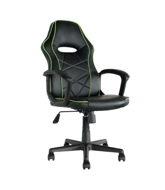 Verom forgószék gamer, Fekete / Zöld "k"