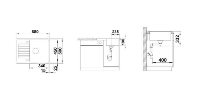 Blanco Zia 45 S Compact  mosogatótálca fehér 524 725