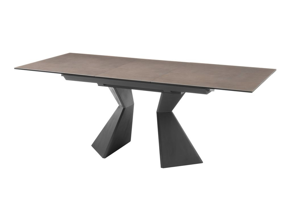 BISSON étkezőasztal,kerámia asztallap,barna, 160-210x90x76cm