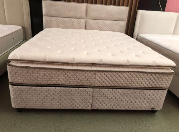 Bábel boxspring ágyszett (ágyneműtartós ágy matraccal),Beige, 180*200cm