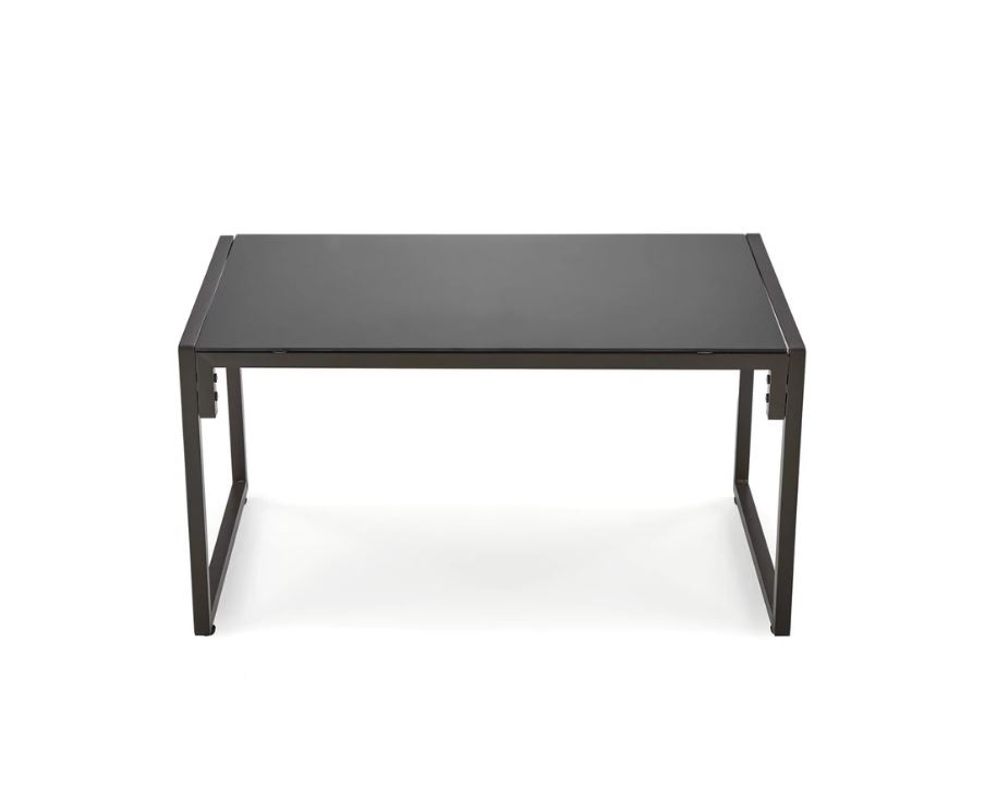 SHARK balkon szett, Capuccino/Porszórt acél/Üveg asztallap (2 Fotel, Sofa, Kisasztal) 
