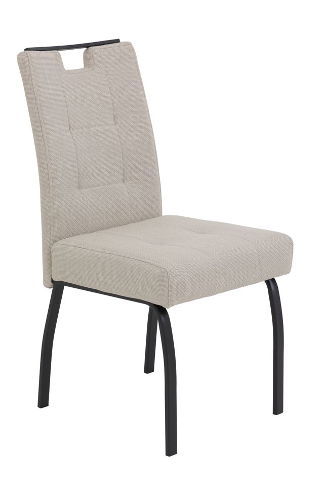 Legnano szék, 4 lábú, beige szövet, fekete láb, 48x97x65 cm