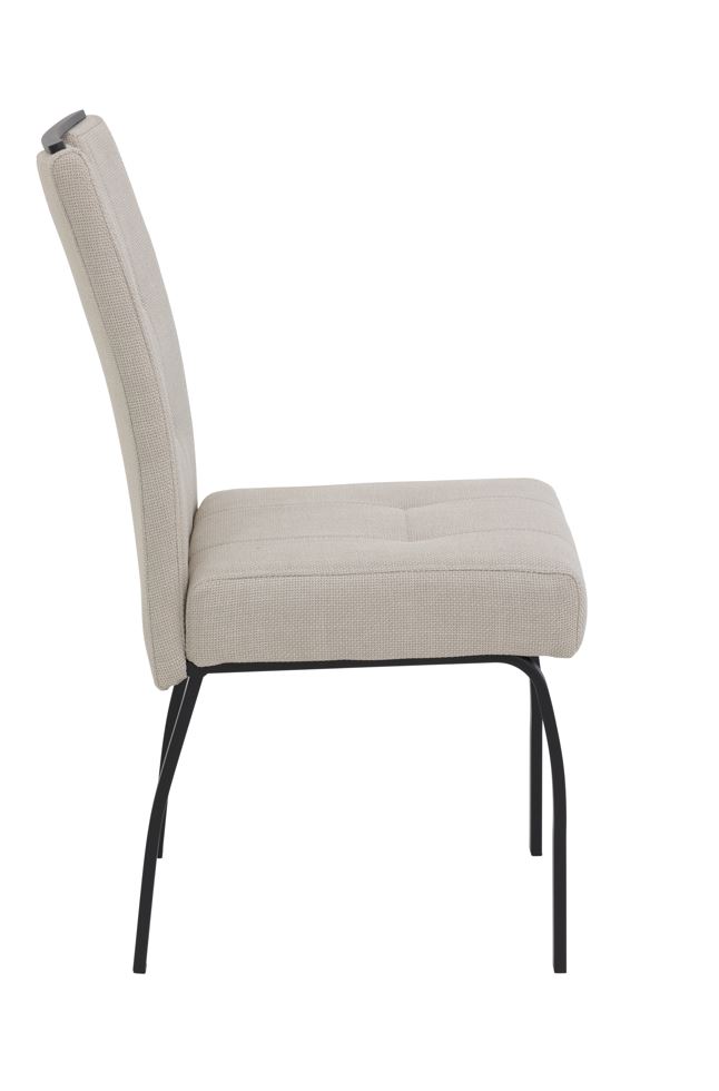 Legnano szék, 4 lábú, beige szövet, fekete láb, 48x97x65 cm