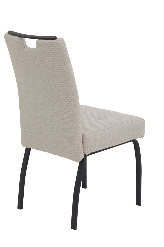 Legnano szék, 4 lábú, beige szövet, fekete láb, 48x97x65 cm