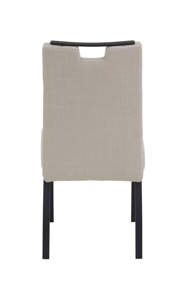 Legnano szék, 4 lábú, beige szövet, fekete láb, 48x97x65 cm