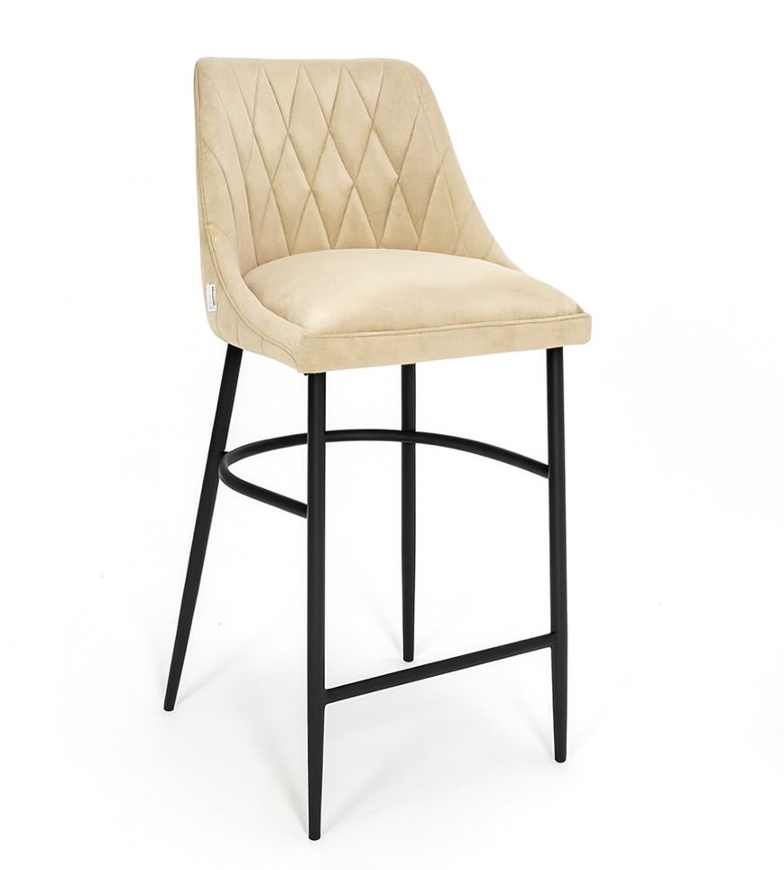 SO42513 Astra bárszék,W steppelt ,65cm, fekete fém láb,Paris BEIGE (Ambiente)