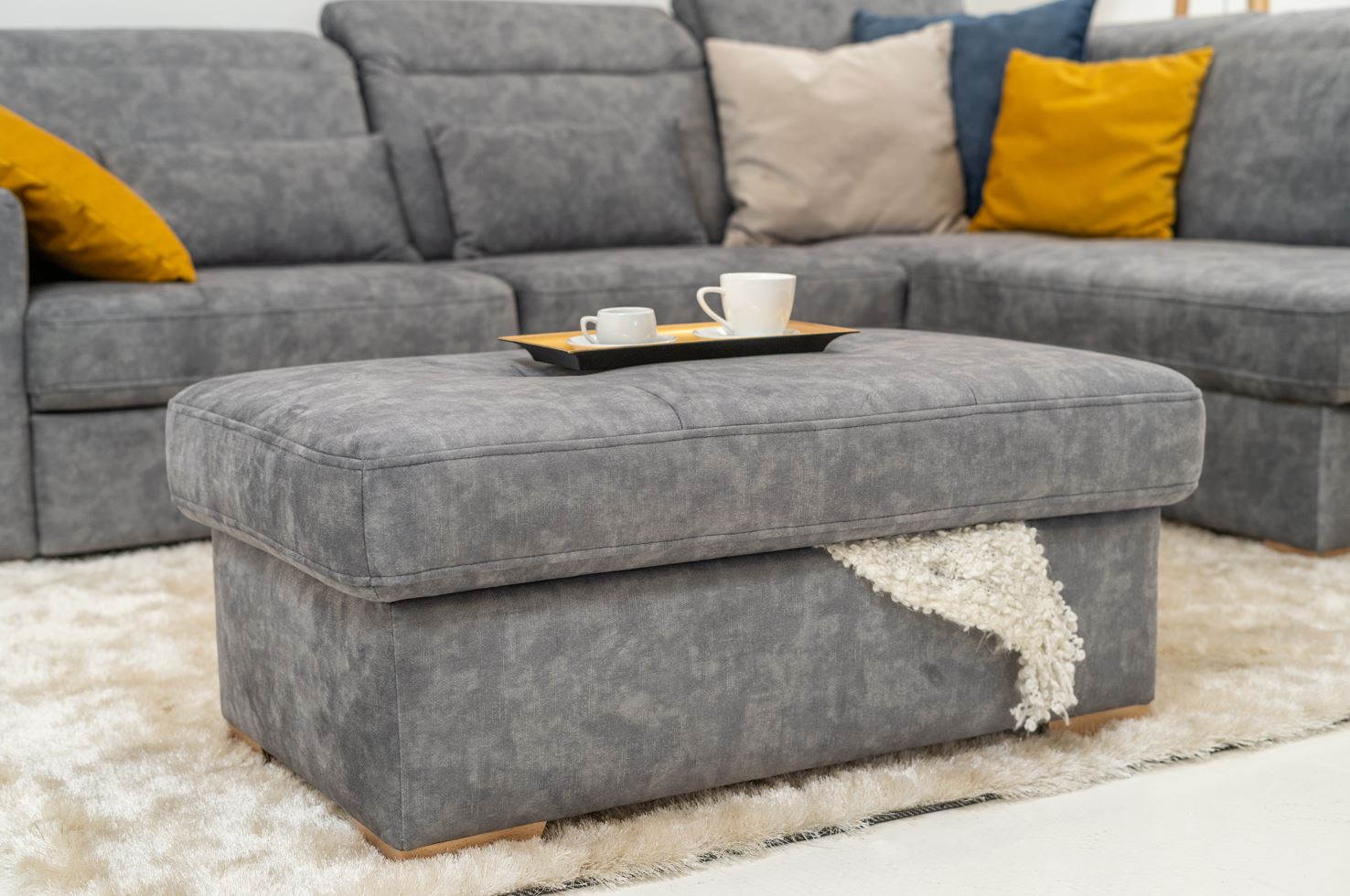 Ravenna sarokgarnitúra, Szürke (I.), 264x200 cm