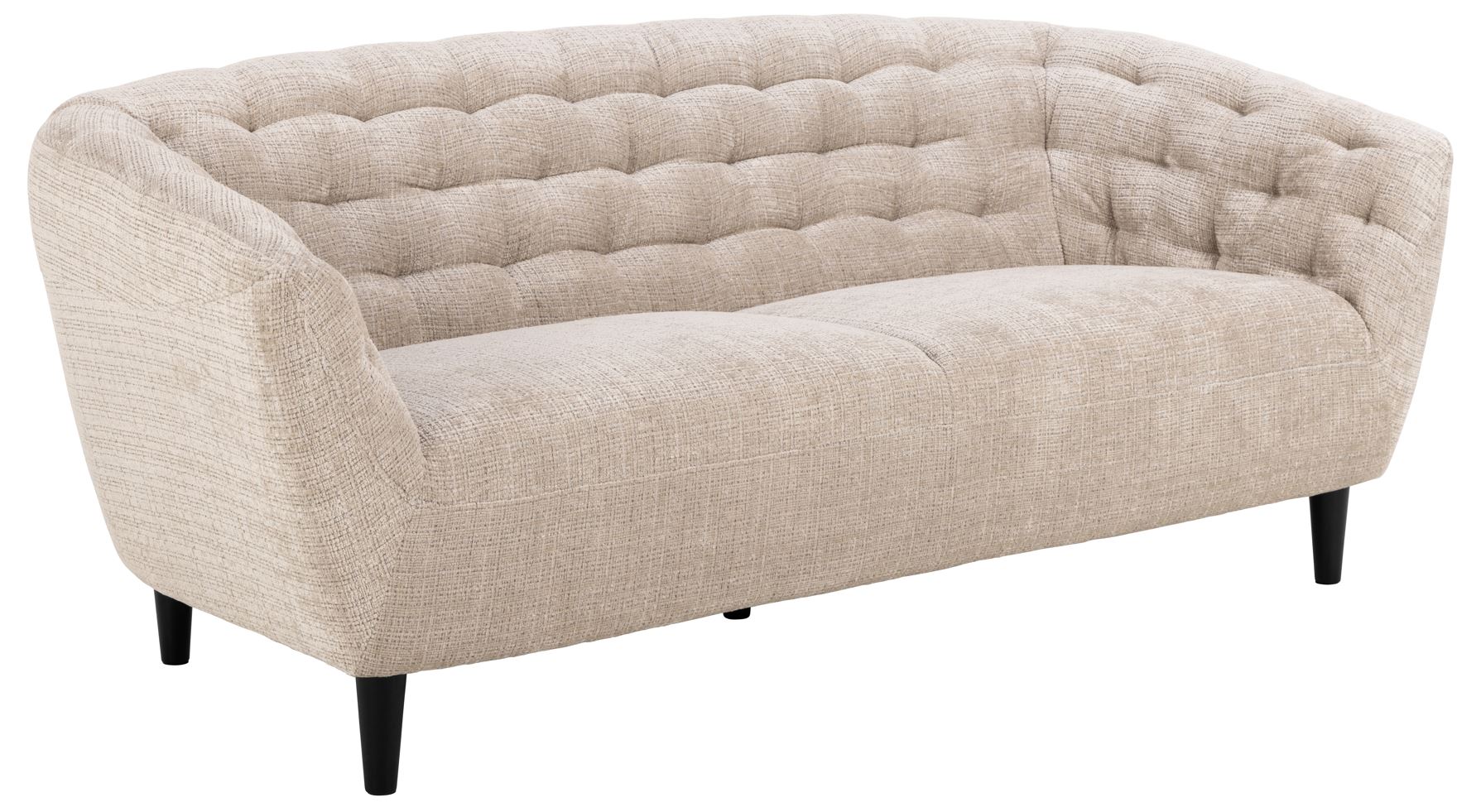 Chester 3 üléses kanapé, beige szövet, 191x78x84 cm