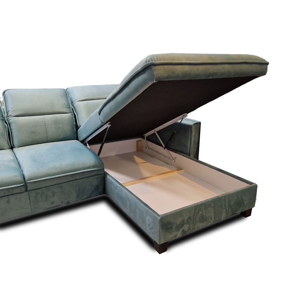 Wizard U ülőgarnitúra, balos, Menta, 205x330x180 cm