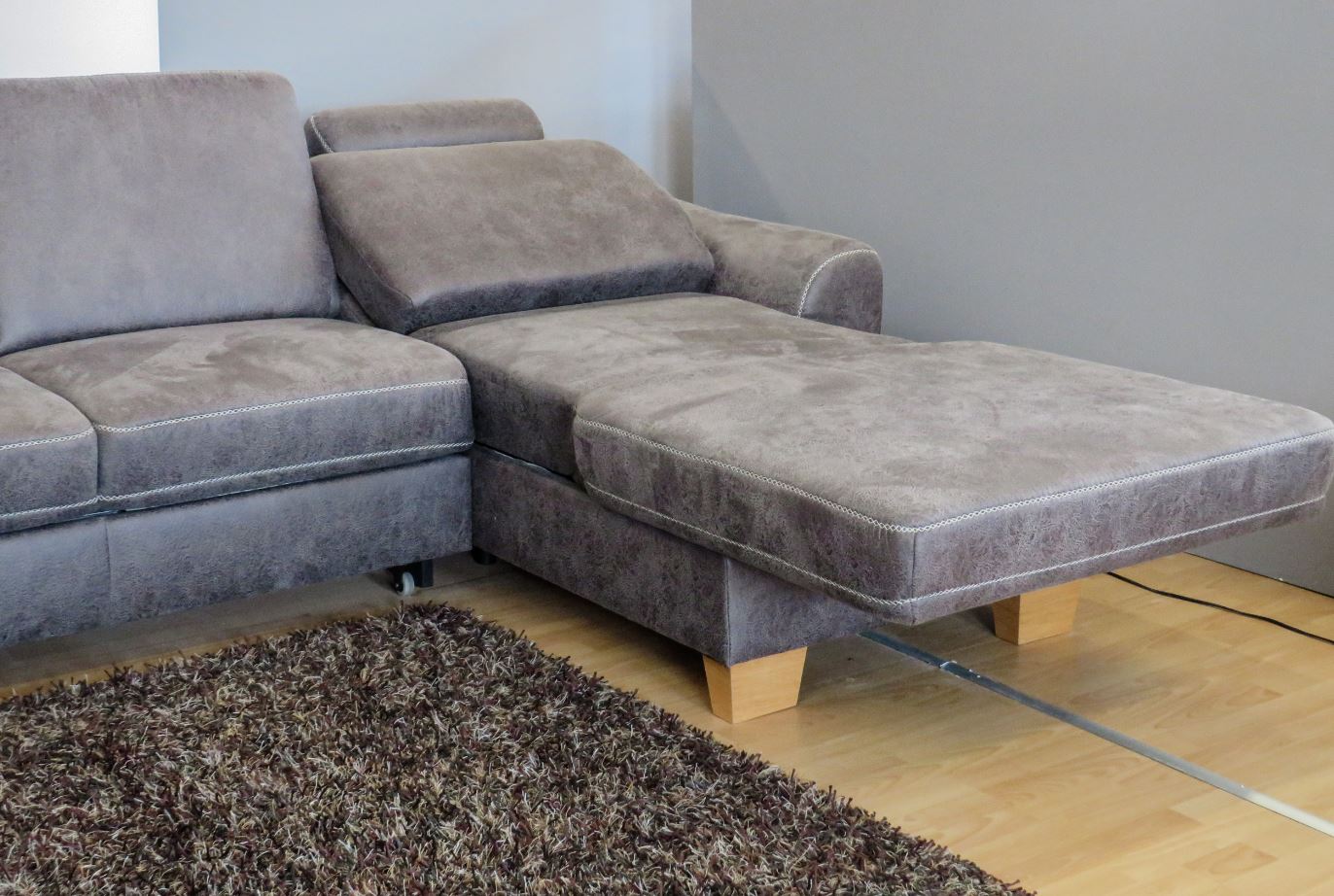 Stanley U alakú ülőgarnitúra 313x235x167 cm + Inside-S relax fotel 84x106x88 cm, Taurus Grau szövet, tölgy láb