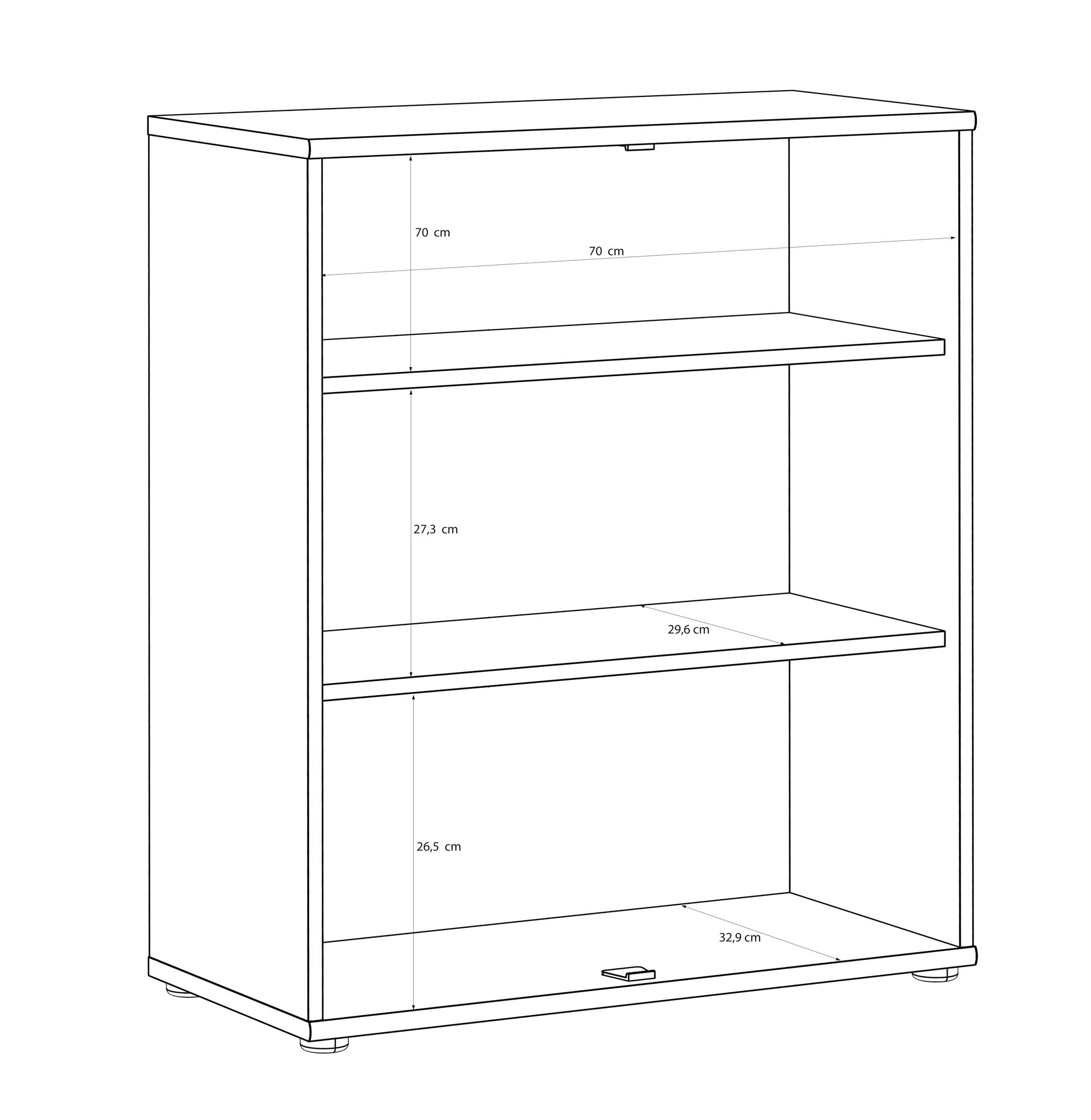 Tampa komód 2 ajtós, kasmír, fekete fogantyú, 74x86x35 cm