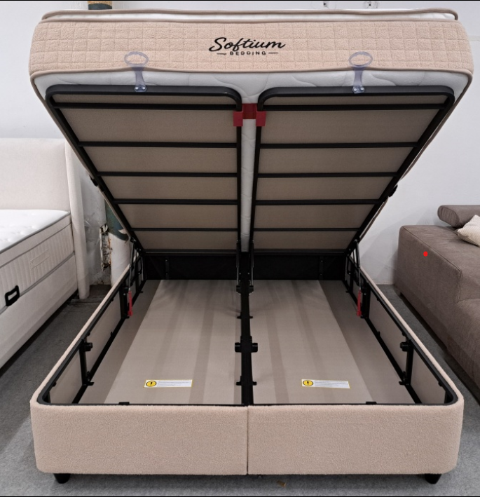 Penelope boxspring ágyszett (ágyneműtartós ágy matraccal),mogyoró, 160*200cm