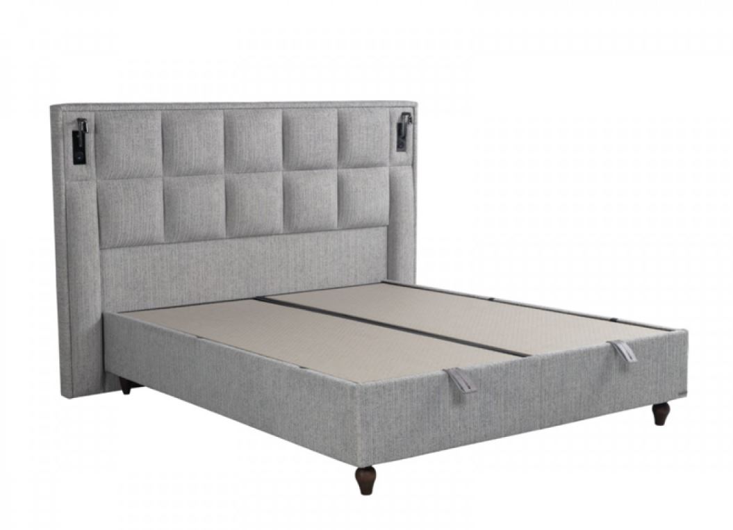 Malibu boxspring ágyszett világítással(ágyneműtartós ágy matraccal), beige, 180*200 cm