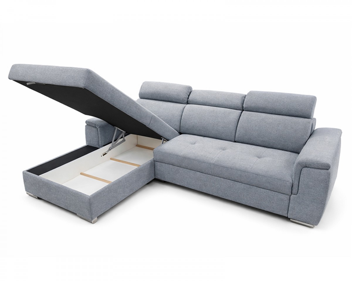 Lopez sarokgarnitúra, balos, szürke, 275x185cm