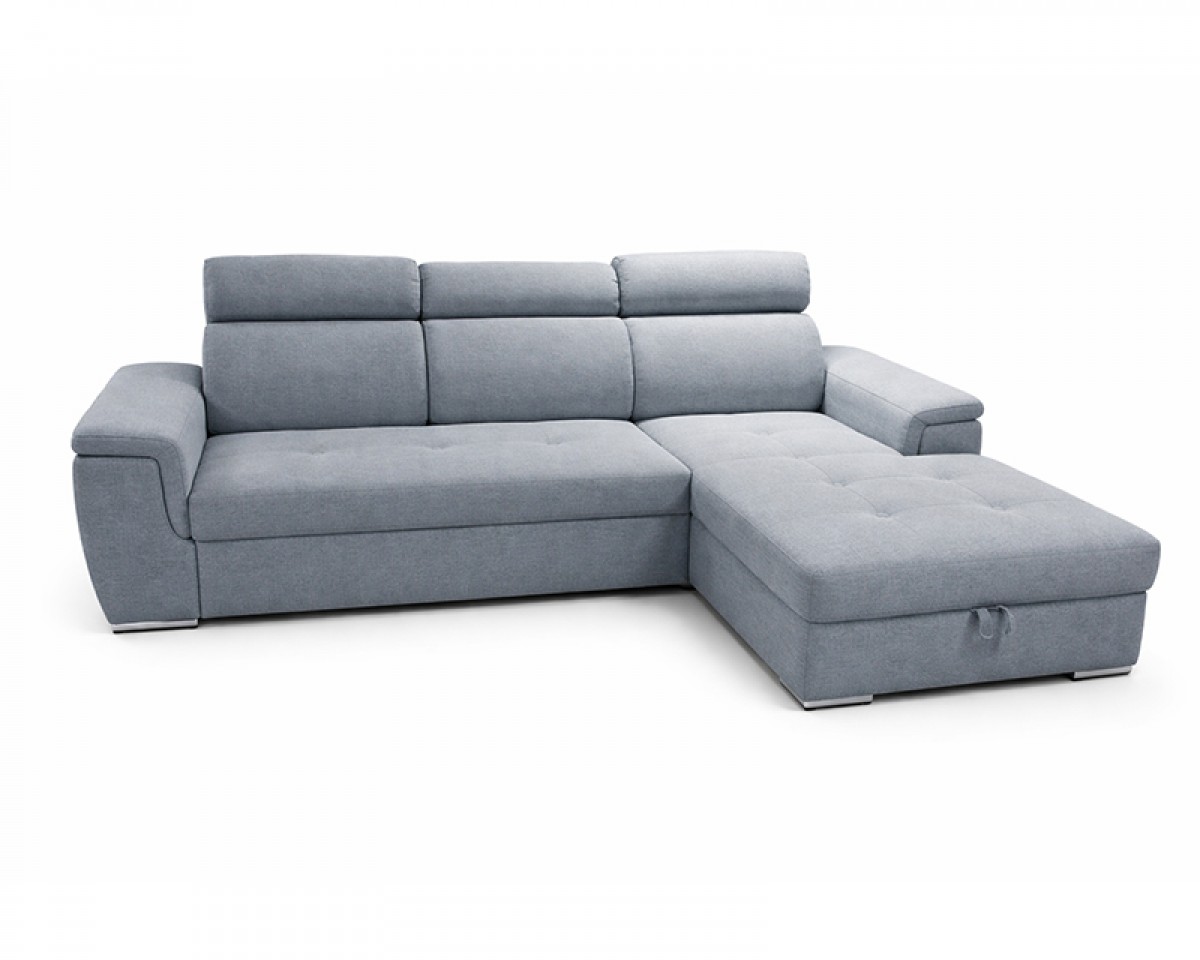 Lopez sarokgarnitúra, jobbos, szürke, 275x185cm