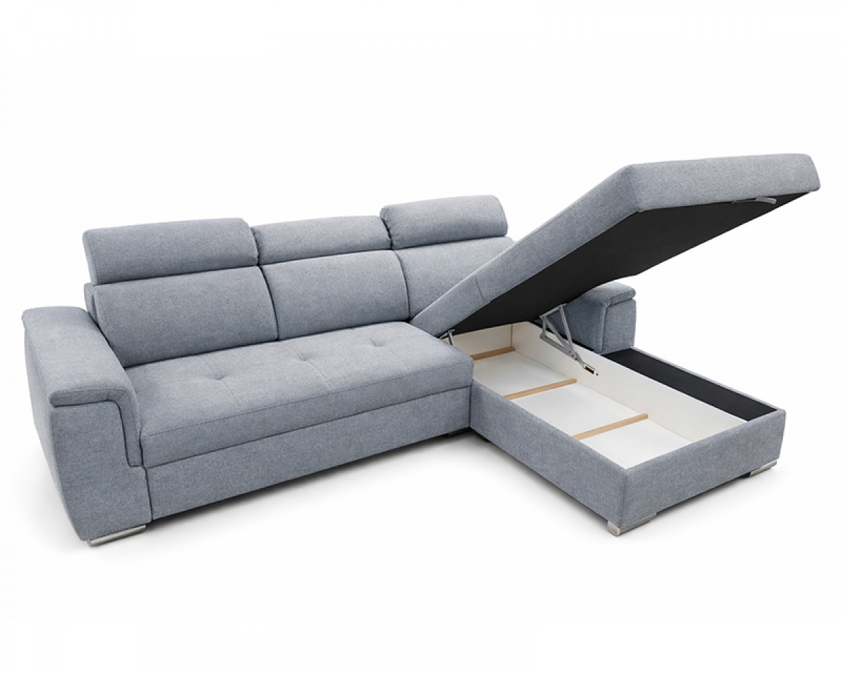 Lopez sarokgarnitúra, jobbos, szürke, 275x185cm