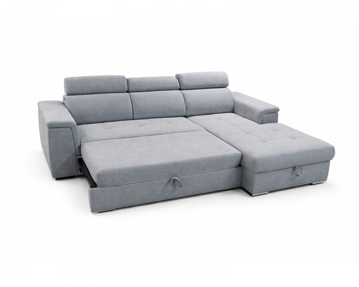 Lopez sarokgarnitúra, jobbos, szürke, 275x185cm