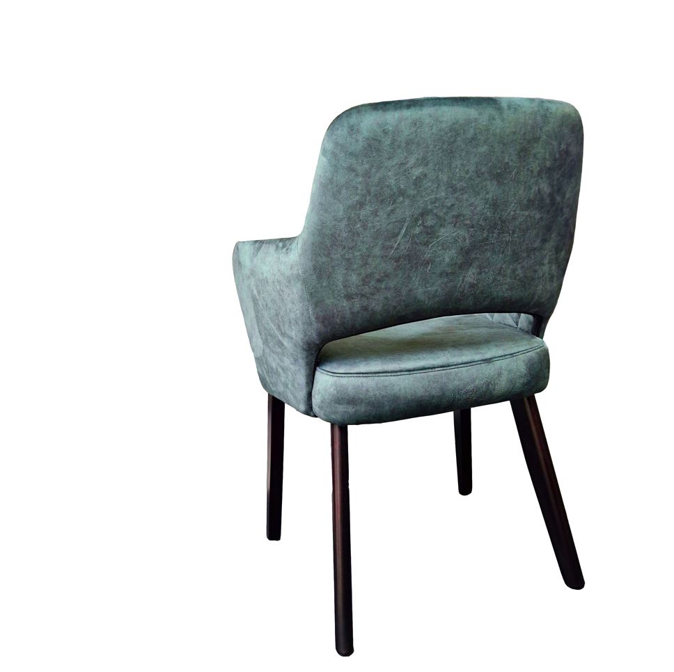 Ankara fotel, steppelt támlával, zöld / fekete láb