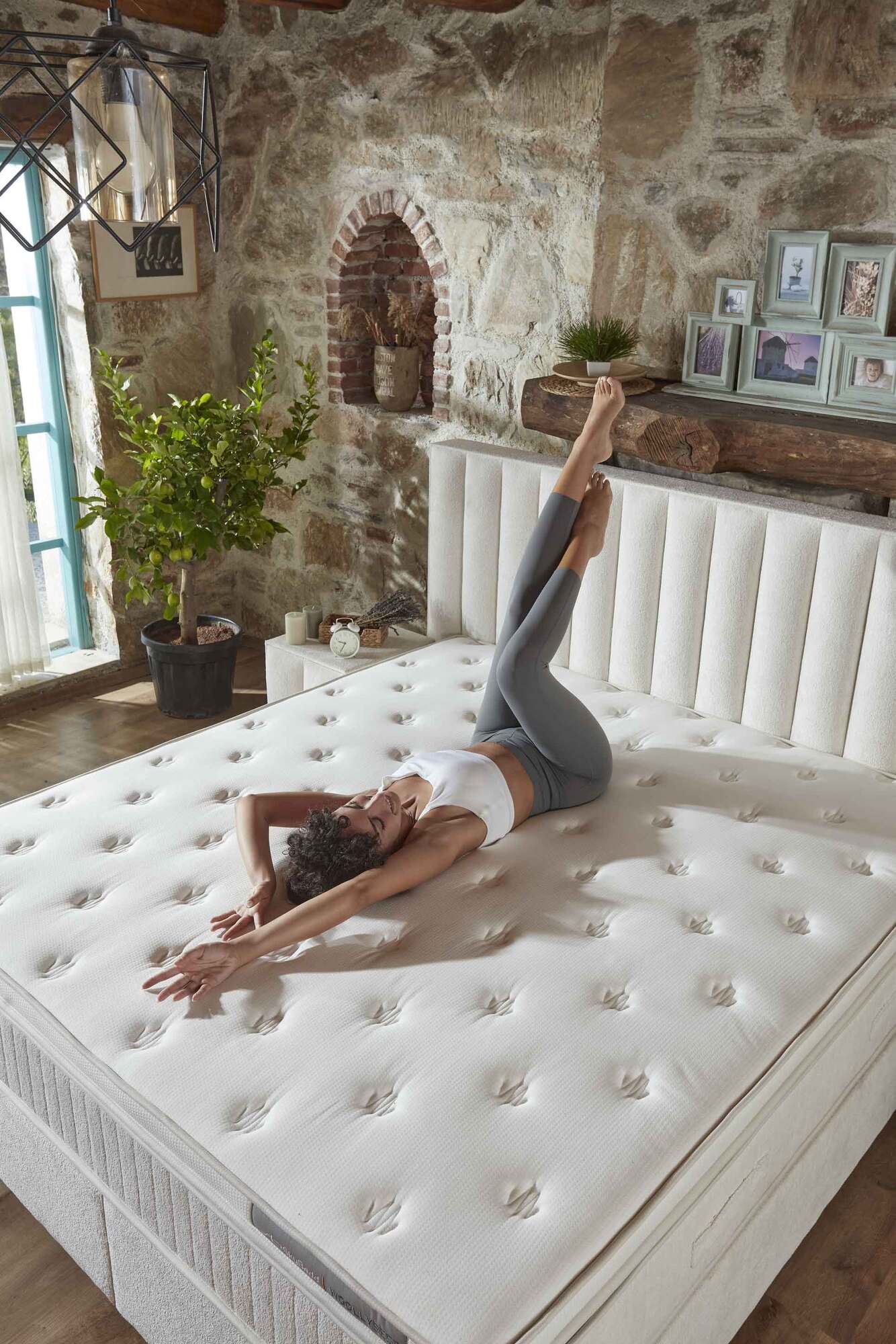 Pure boxspring franciaágy szett (ágyneműtartóval, matraccal) fehér, 160x200cm